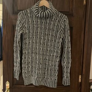 Black and white turtleneck